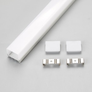 Sistema de canal de alumínio com perfil LED com tampa e tampas para instalações de fita de LED