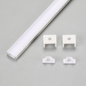 Perfil de alumínio LED em fita de 2m de comprimento em prata