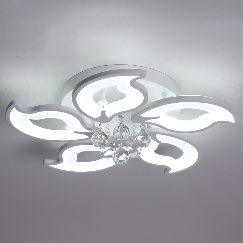 Candeeiro de teto LED em forma de flor lustre de cristal com 5\/8\/15 cabeças